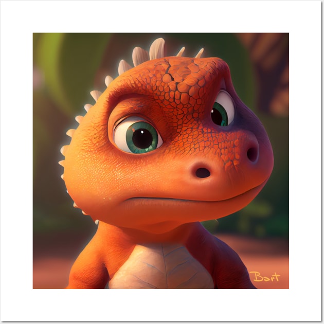 Baby Dinosaur Dino Bambino - Bart Wall Art by KOTOdesign